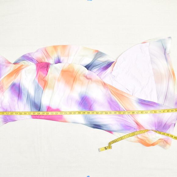 NEW Anthropologie Women's Wrap Dress Midi Abstract Polyester Multicolor Size L - Picture 5 of 8